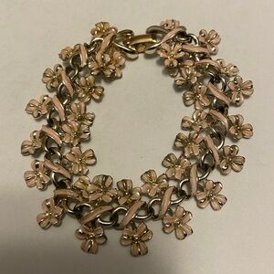 Coro Gold and Silver Floral Bracelet
